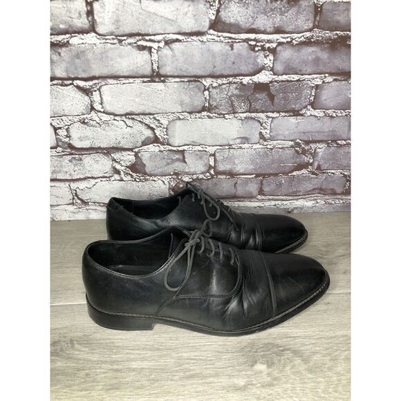 ANTHONY VEER Essentials Black Leather Goodyear Oxfords Cap Toe Shoes Men Sz 10M main image 15